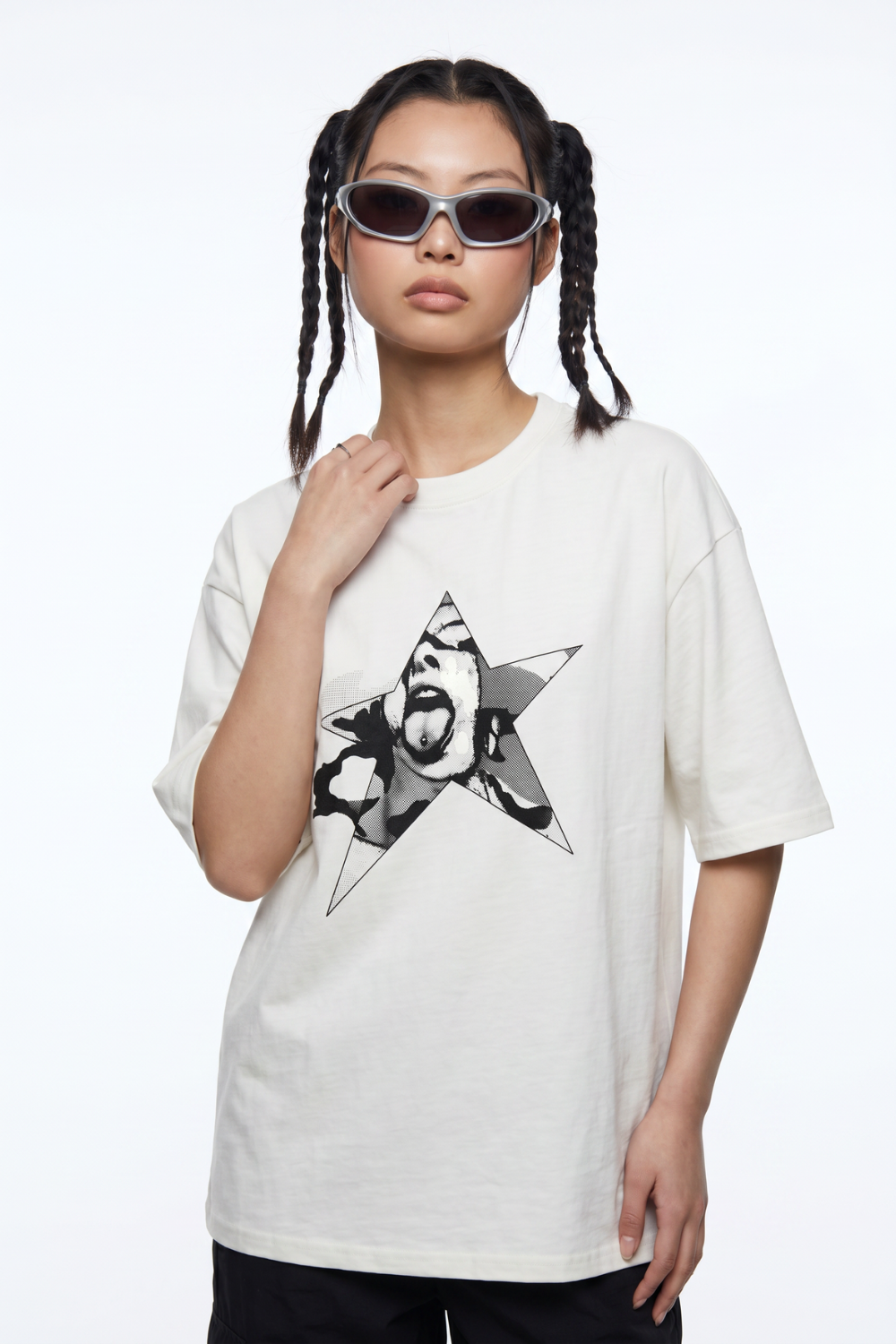 Kadın Boxy Chaos Beyaz Premium T-Shirt