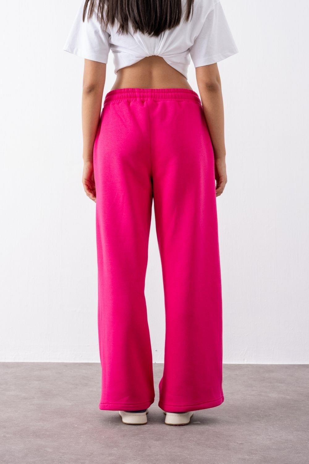 Kadın Chill Bol Paça Fuşya Eşofman Alt