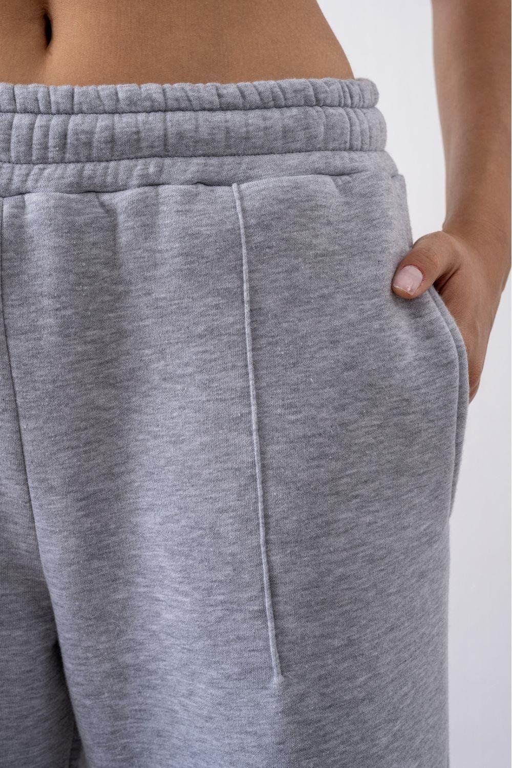 Kadın Chill Bol Paça Gri Eşofman Alt