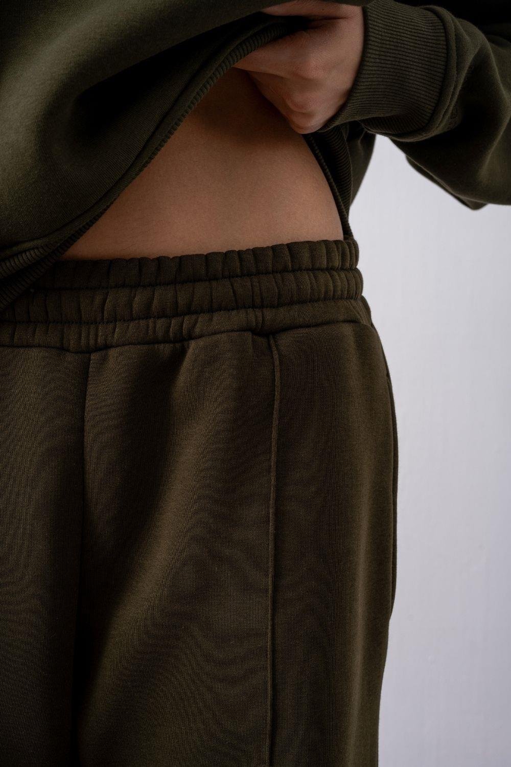 Kadın Chill Bol Paça Haki Eşofman Alt