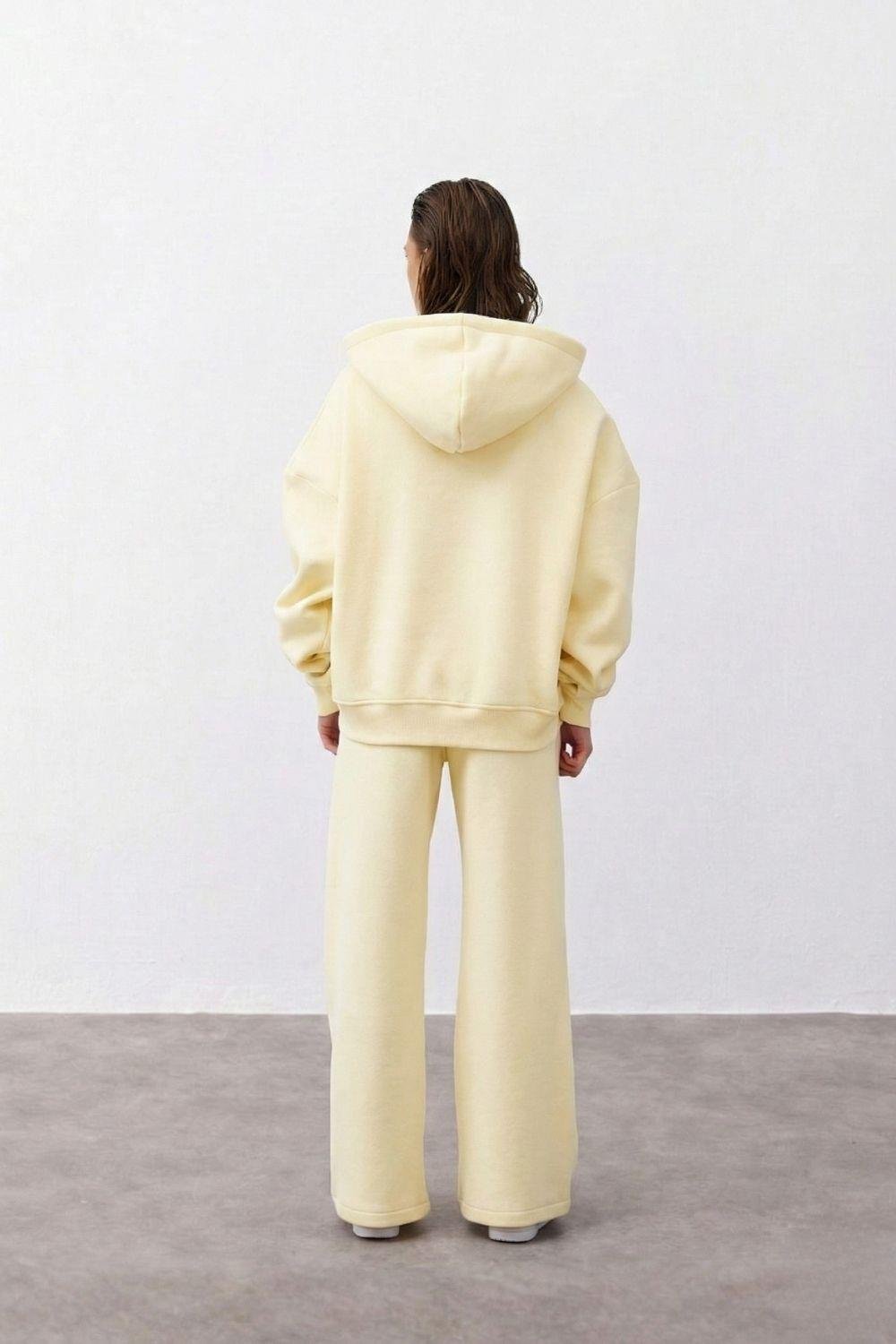 Kadın Chill Bol Paça Vanilya Sarısı Eşofman Alt