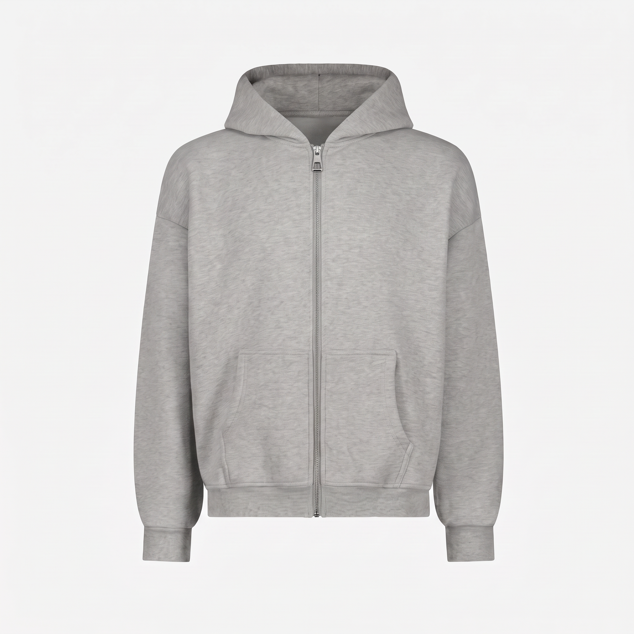 Kadın Chill Oversize Gri Zip Sweatshirt
