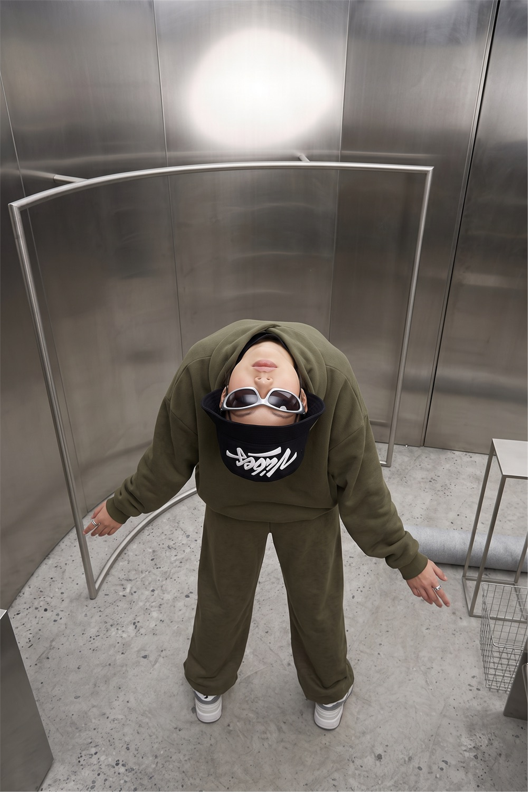 Kadın Chill Oversize Haki Hoodie