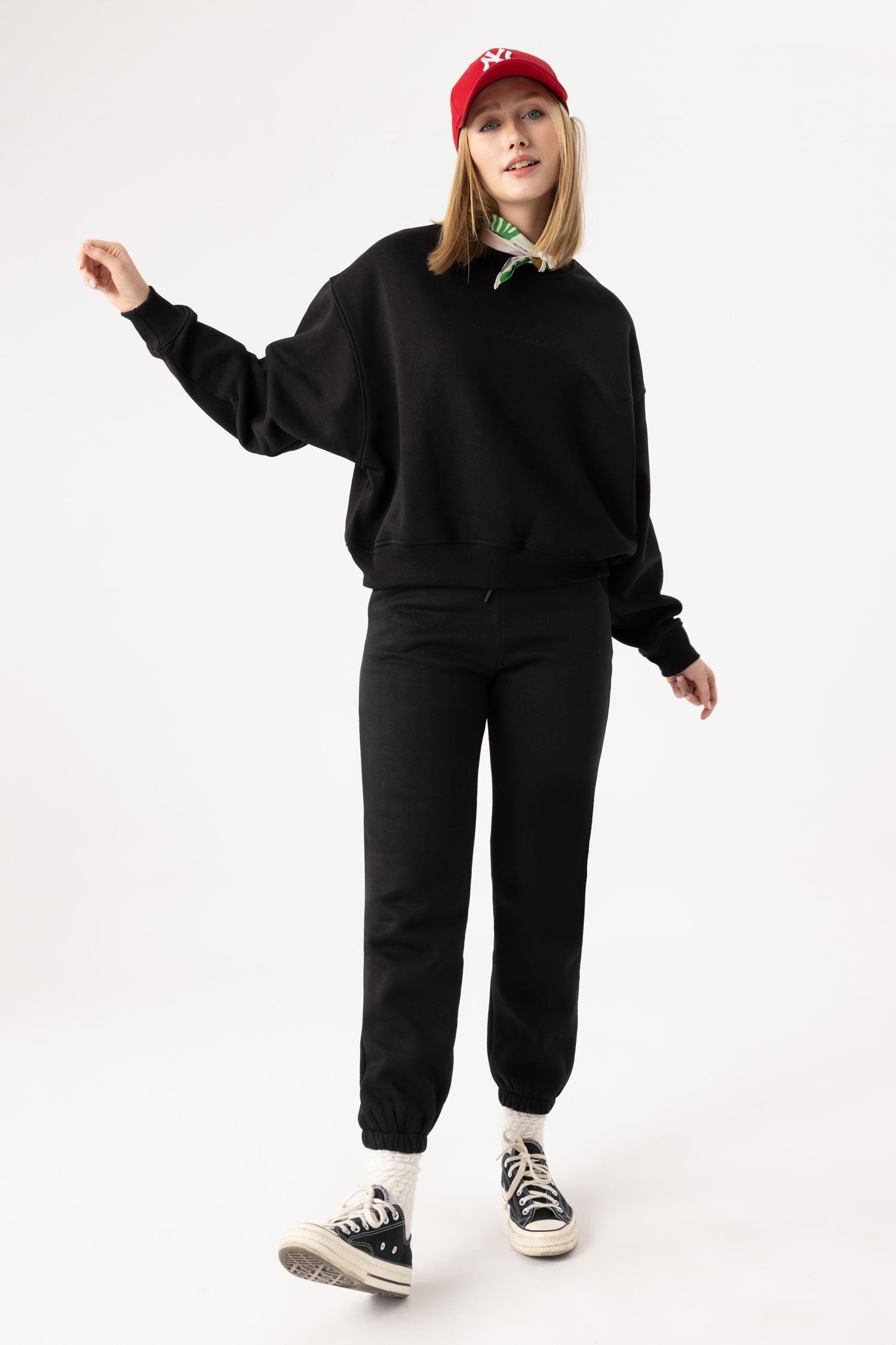 Kadın Generation Oversize Siyah Sweatshirt