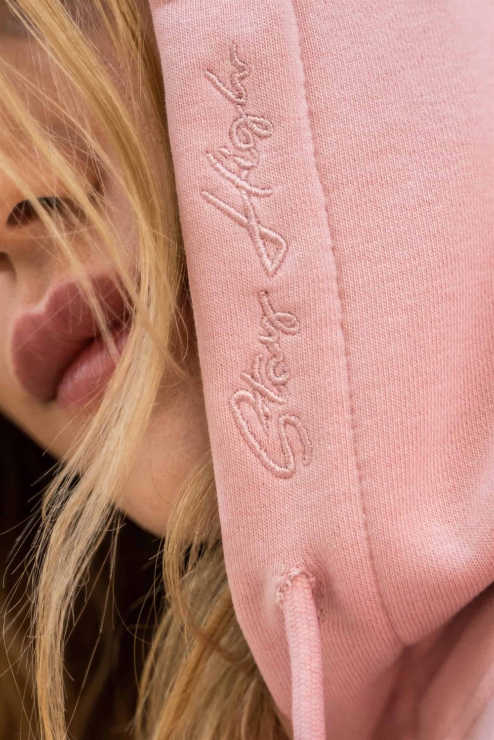 Kadın High Vatkalı Pembe Kısa Sweatshirt