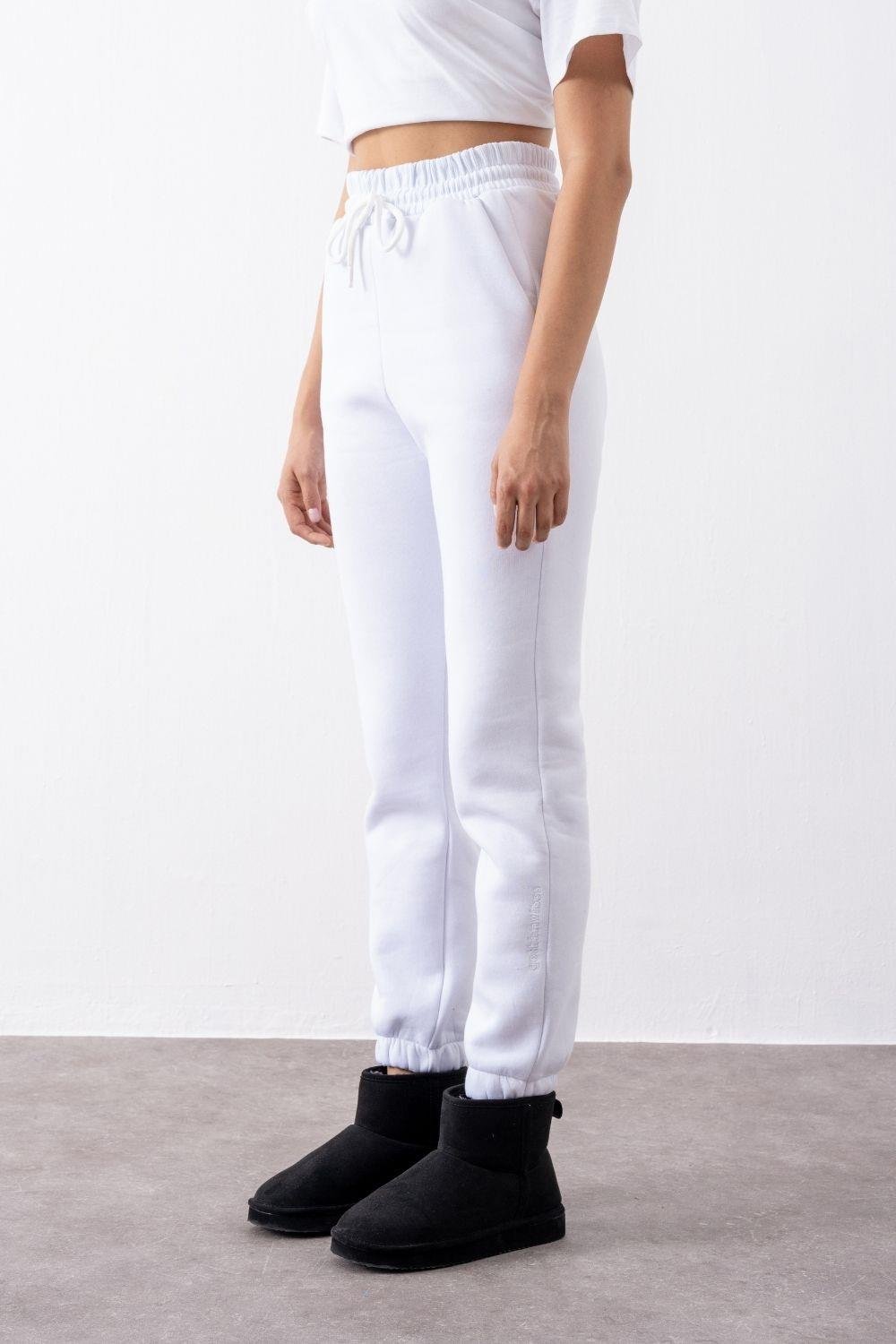 Kadın Jogger Beyaz Eşofman Altı