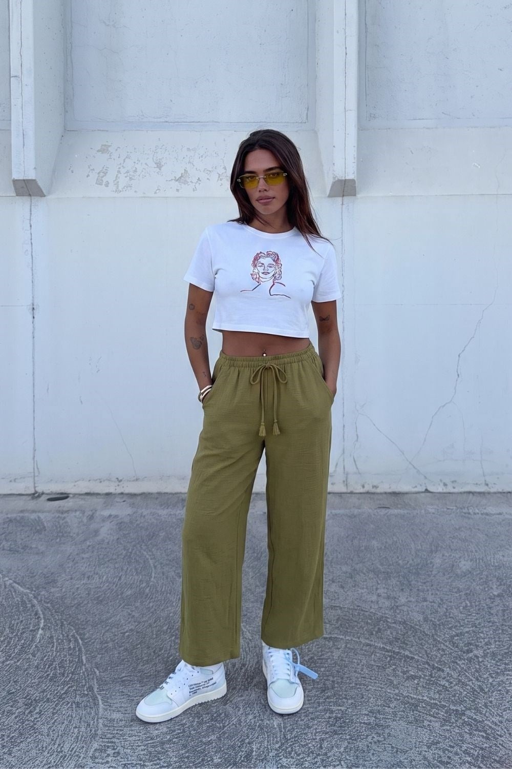 Kadın Kısa M.M. Beyaz T-Shirt
