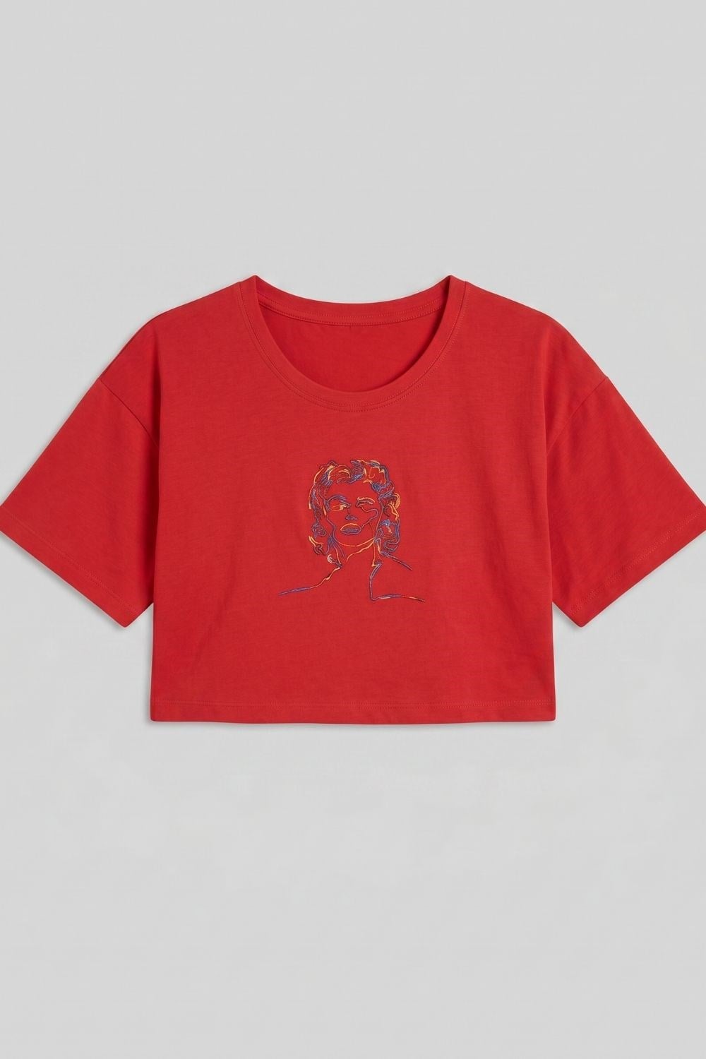 Kadın Kısa M.M. Kırmızı T-Shirt