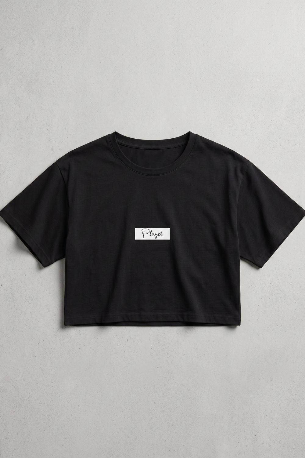 Kadın Kısa Player Siyah T-Shirt