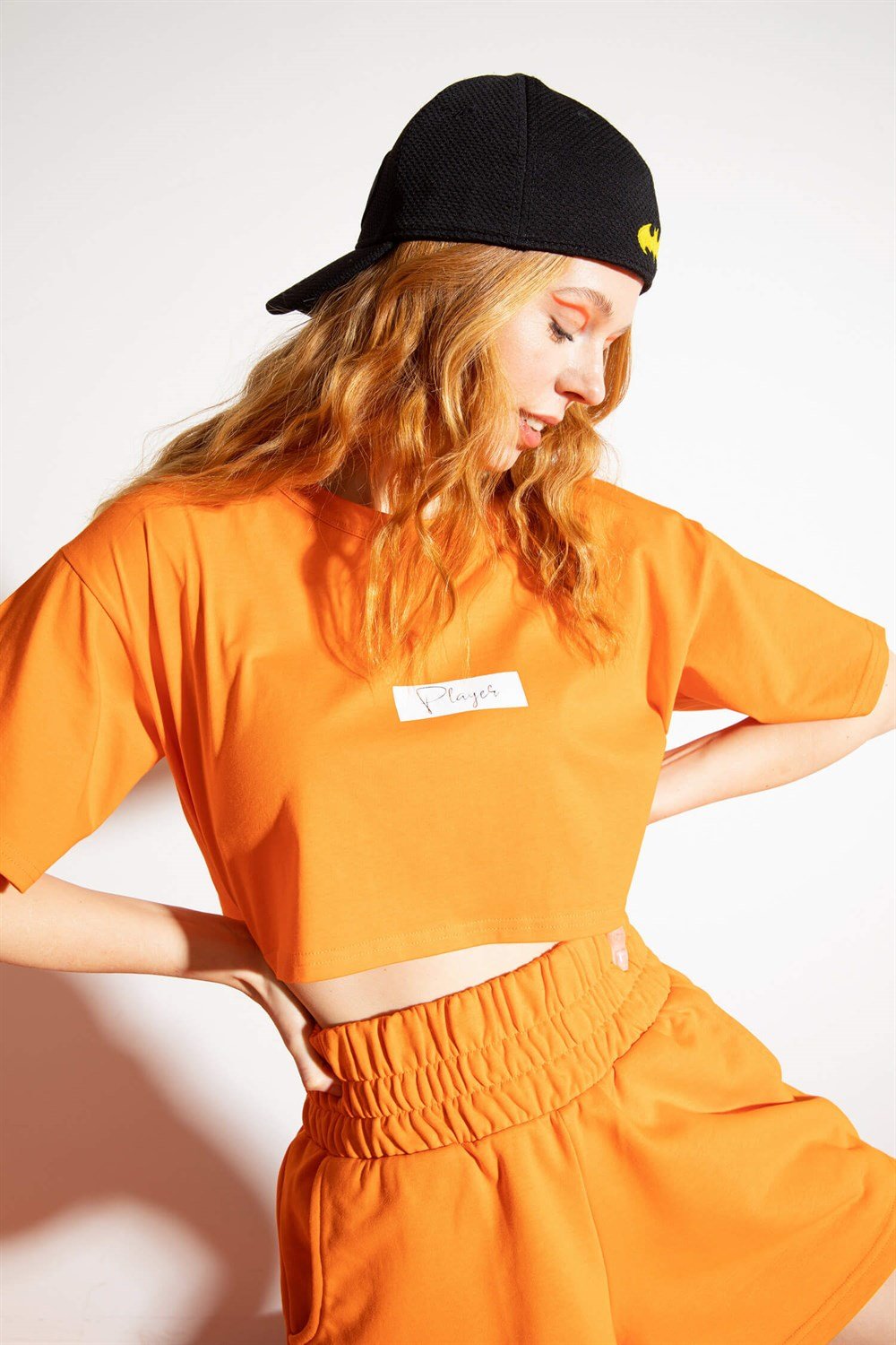 Kadın Kısa Player Turuncu T-Shirt