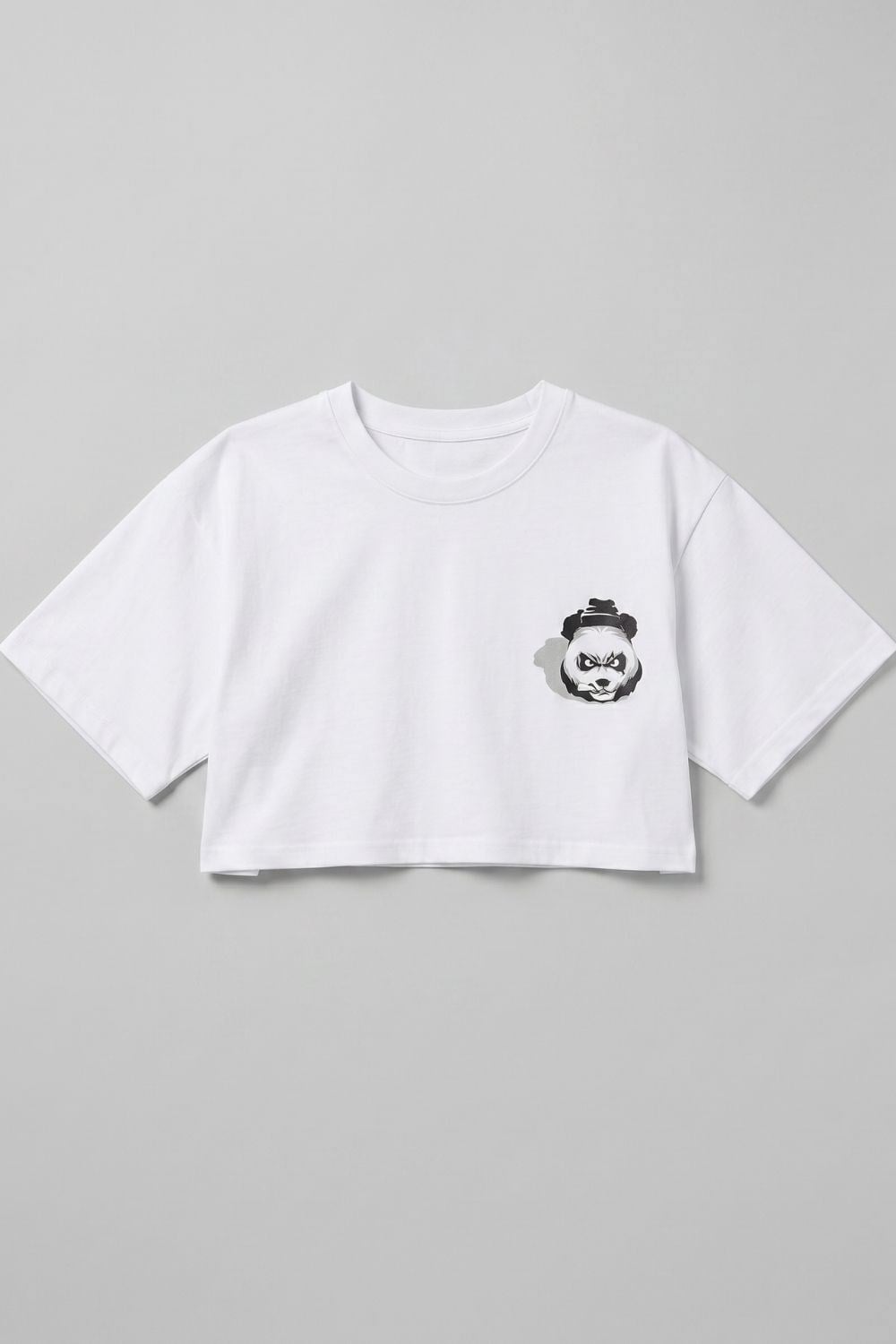 Kadın Kısa Shadow Panda Beyaz T-Shirt
