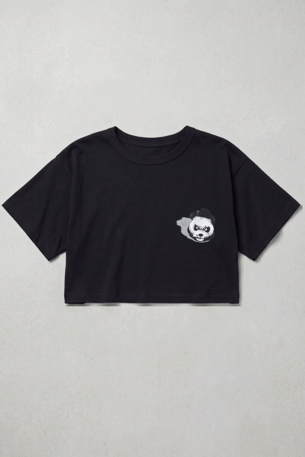 Kadın Kısa Shadow Panda Siyah T-Shirt