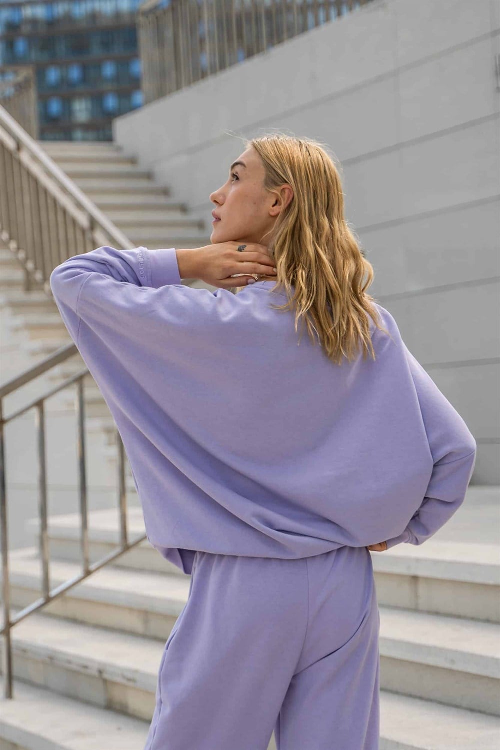 Kadın Oversize Lila Sweatshirt