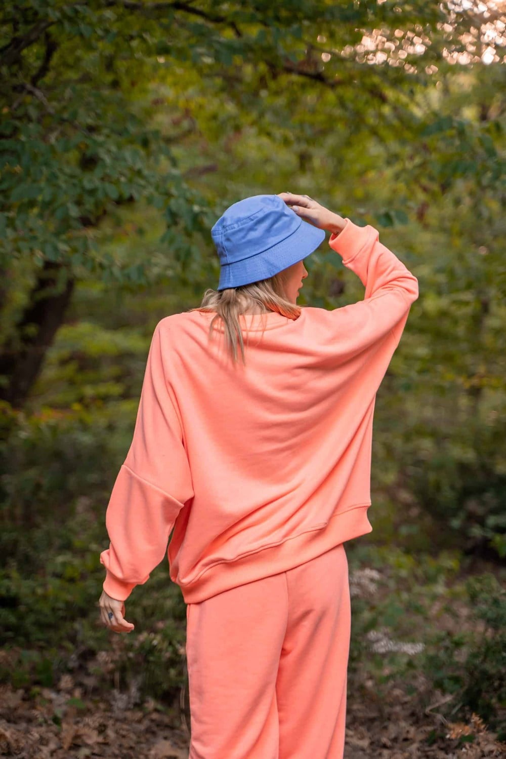 Kadın Oversize Neon Somon Sweatshirt