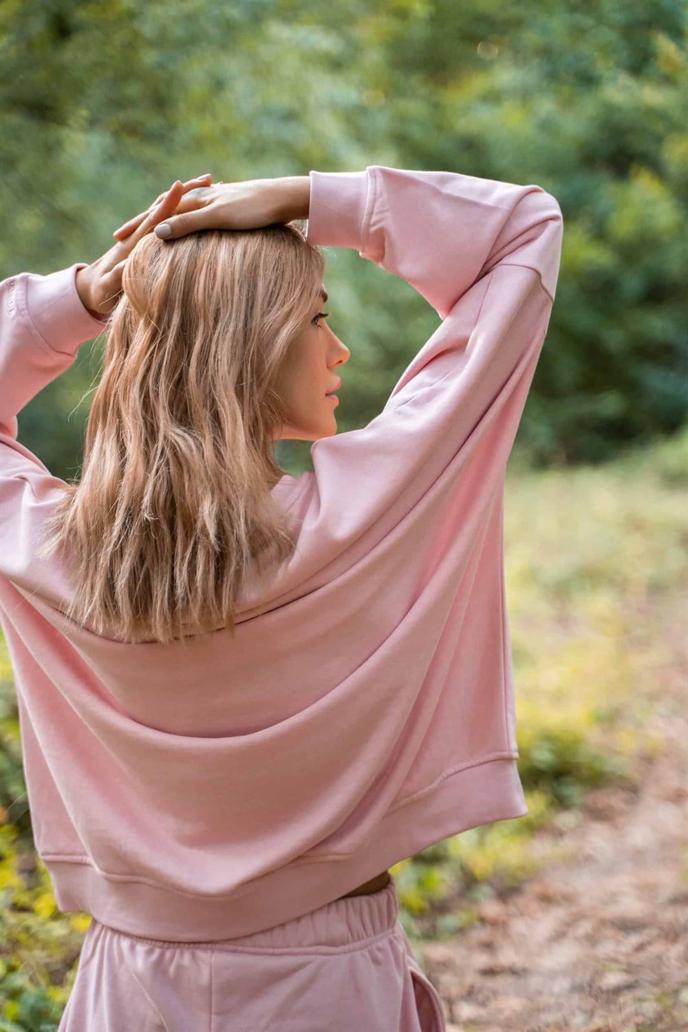 Kadın Oversize Pembe Sweatshirt