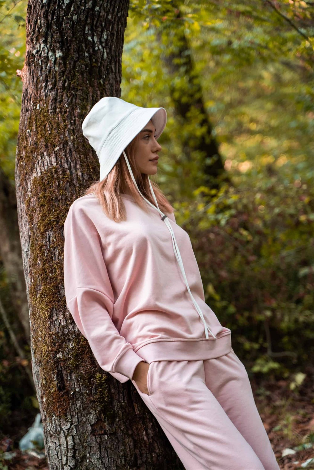 Kadın Oversize Pembe Sweatshirt