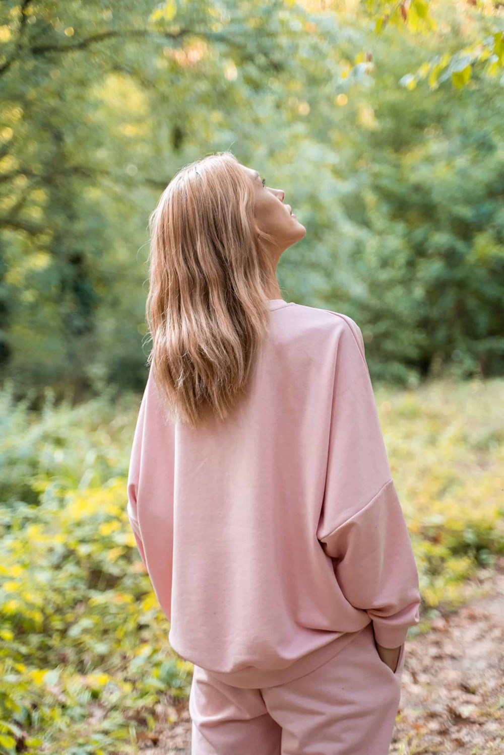 Kadın Oversize Pembe Sweatshirt