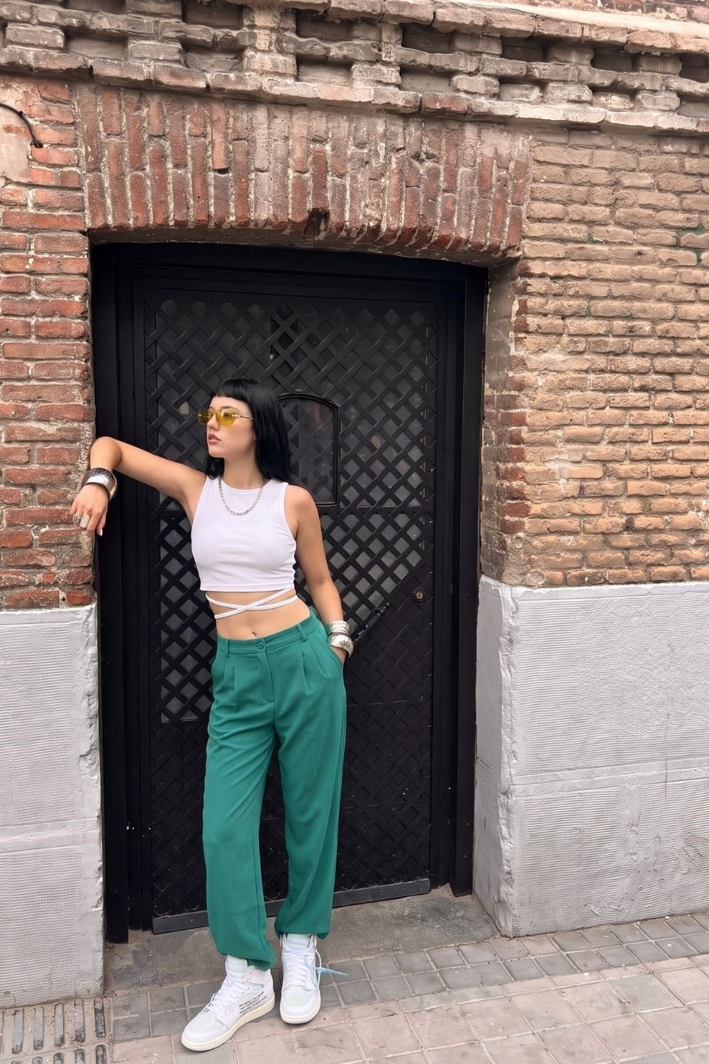 Kadın Palazzo Yeşil Pantolon