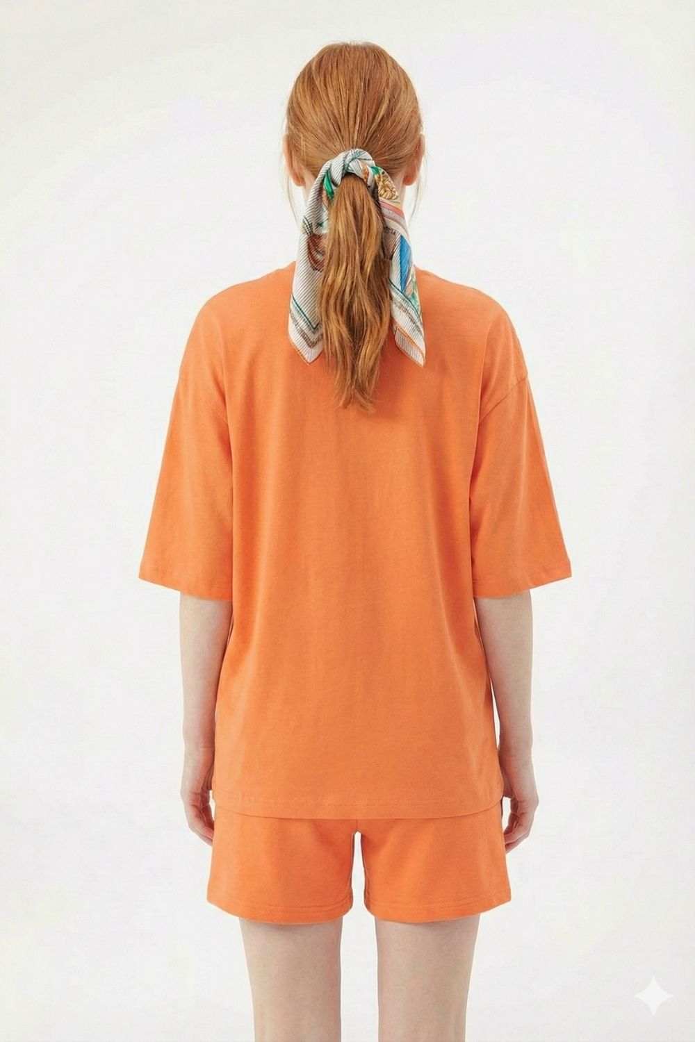 Kadın Plain Oversize Turuncu T-Shirt