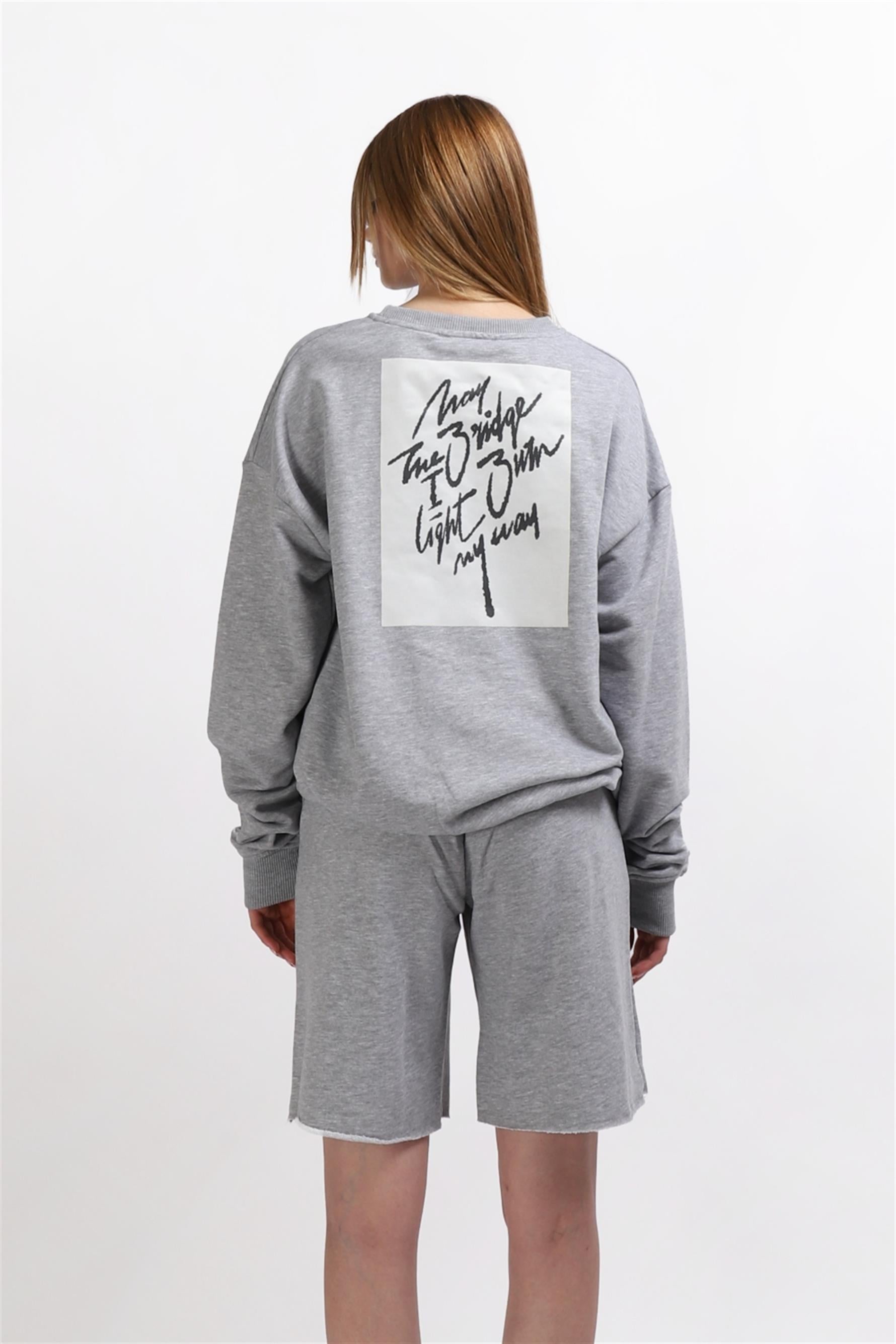 Kadın Reencarnation Oversize Gri Sweatshirt