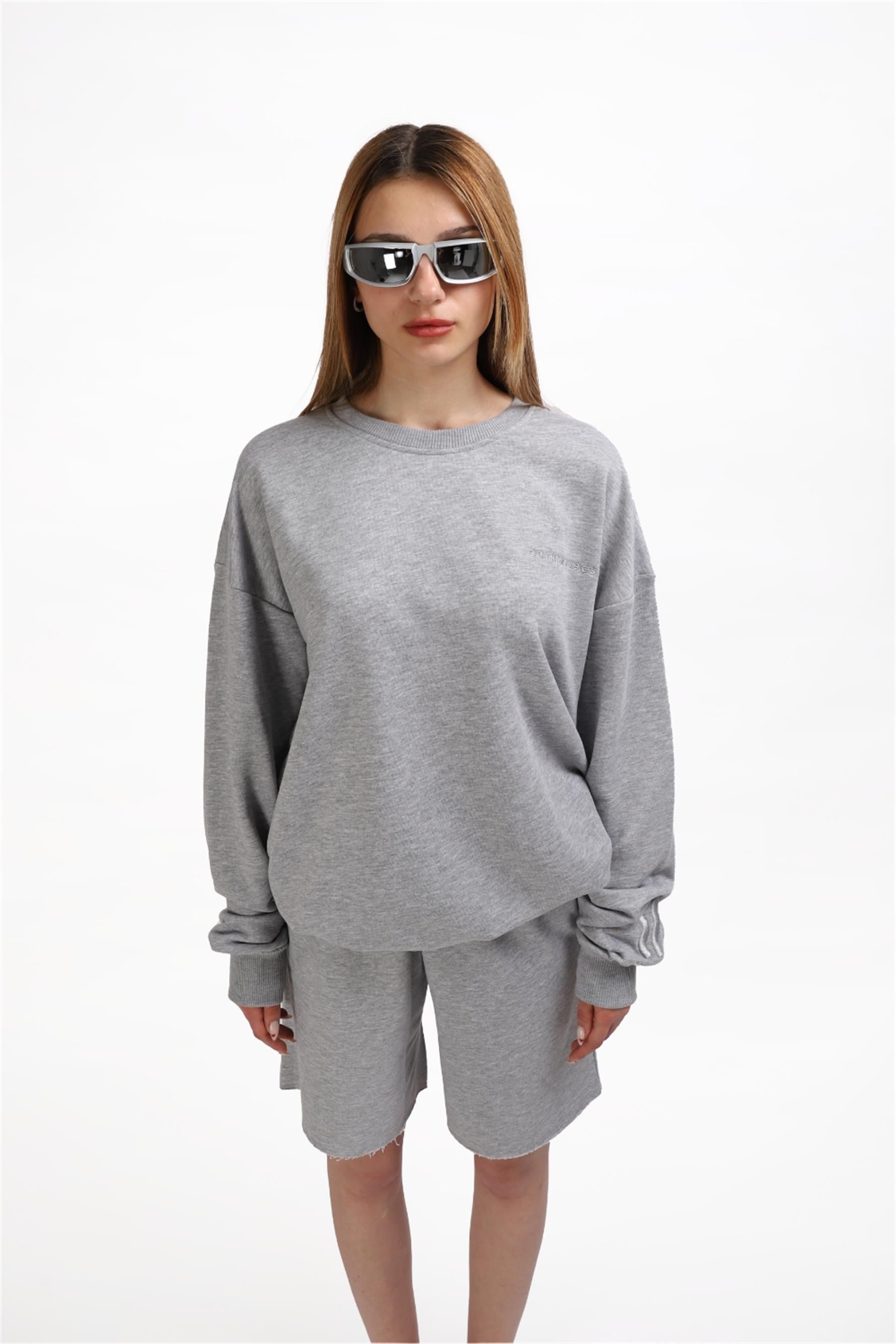 Kadın Reencarnation Oversize Gri Sweatshirt