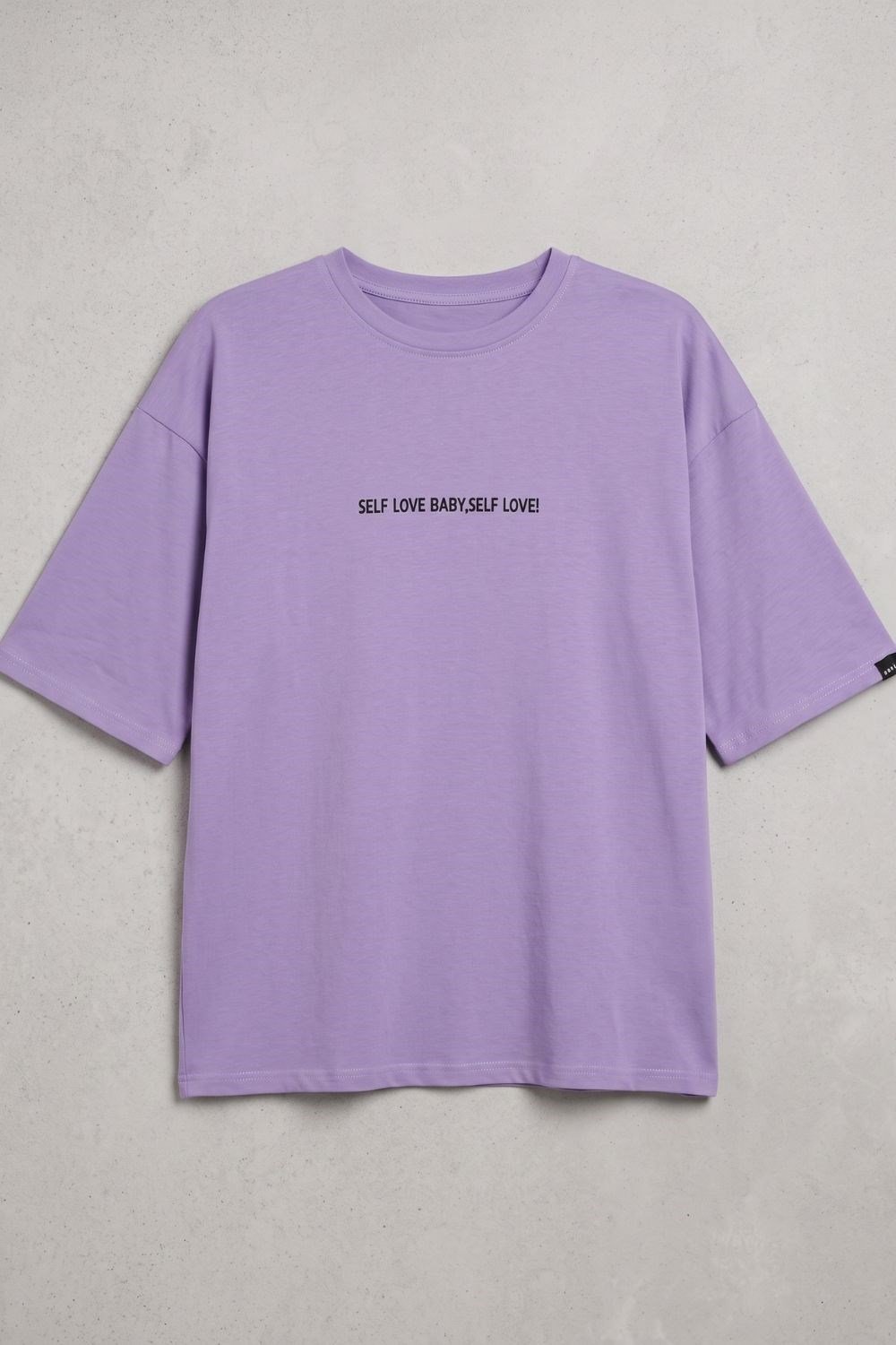 Kadın Self Love Oversize Mor T-Shirt