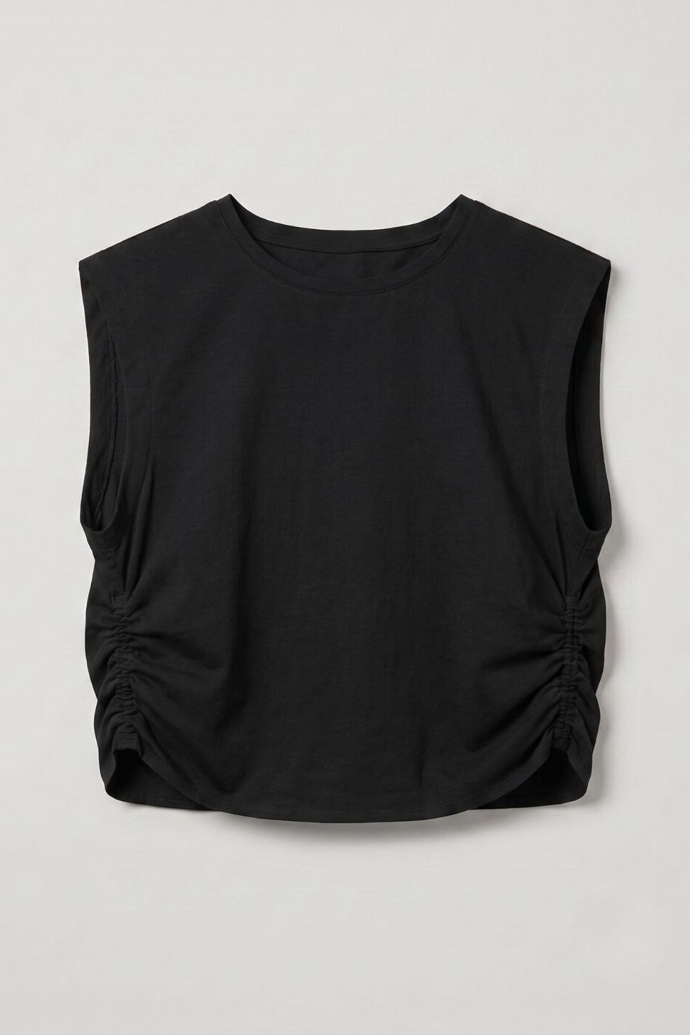 Kadın Siyah Büzgü Detaylı T-Shirt