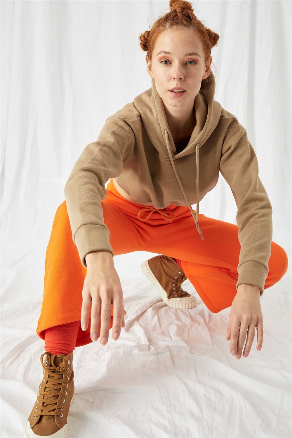 Kadın Stay Bej Kısa Sweatshirt