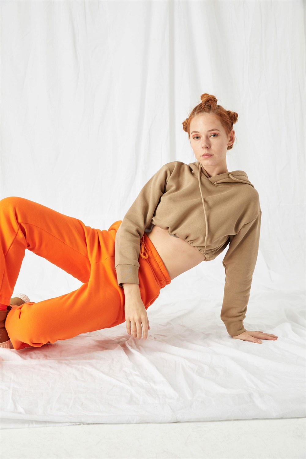 Kadın Stay Bej Kısa Sweatshirt