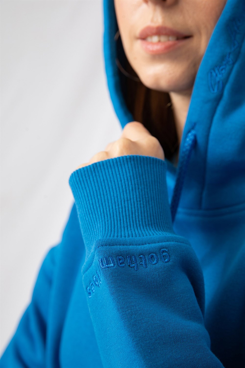 Kadın Stay Oversize Mavi Hoodie Sweatshirt