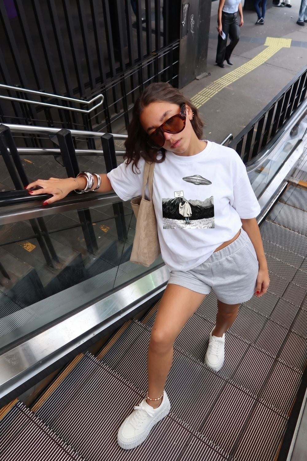 Kadın Take Me Oversize Beyaz T-Shirt