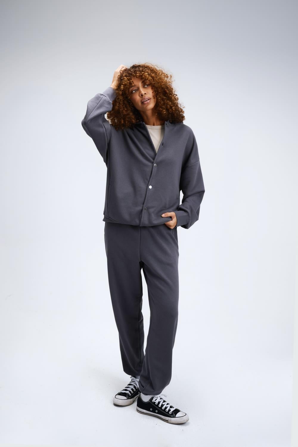 Kadın Timeless Bang Oversize Antrasit Sweatshirt