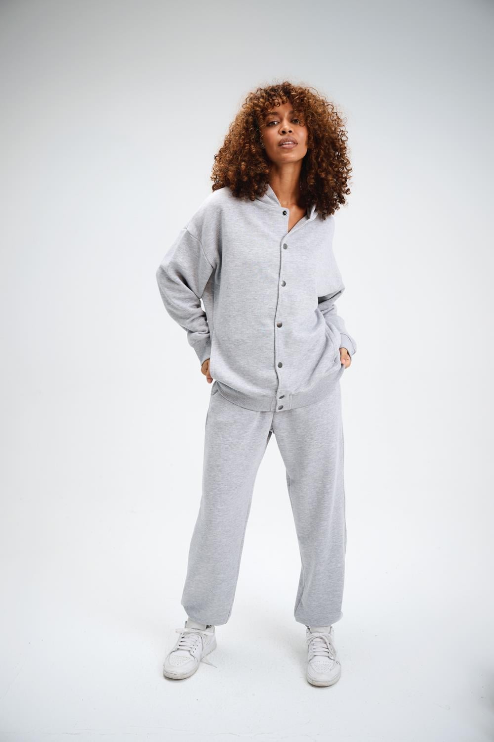 Kadın Timeless Bang Oversize Gri Sweatshirt