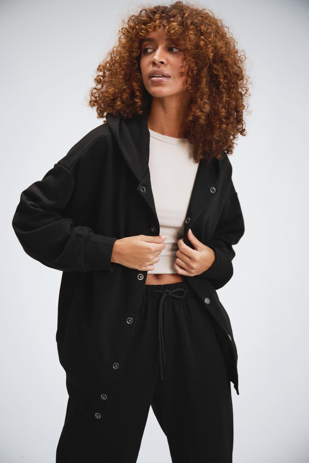 Kadın Timeless Bang Oversize Siyah Sweatshirt