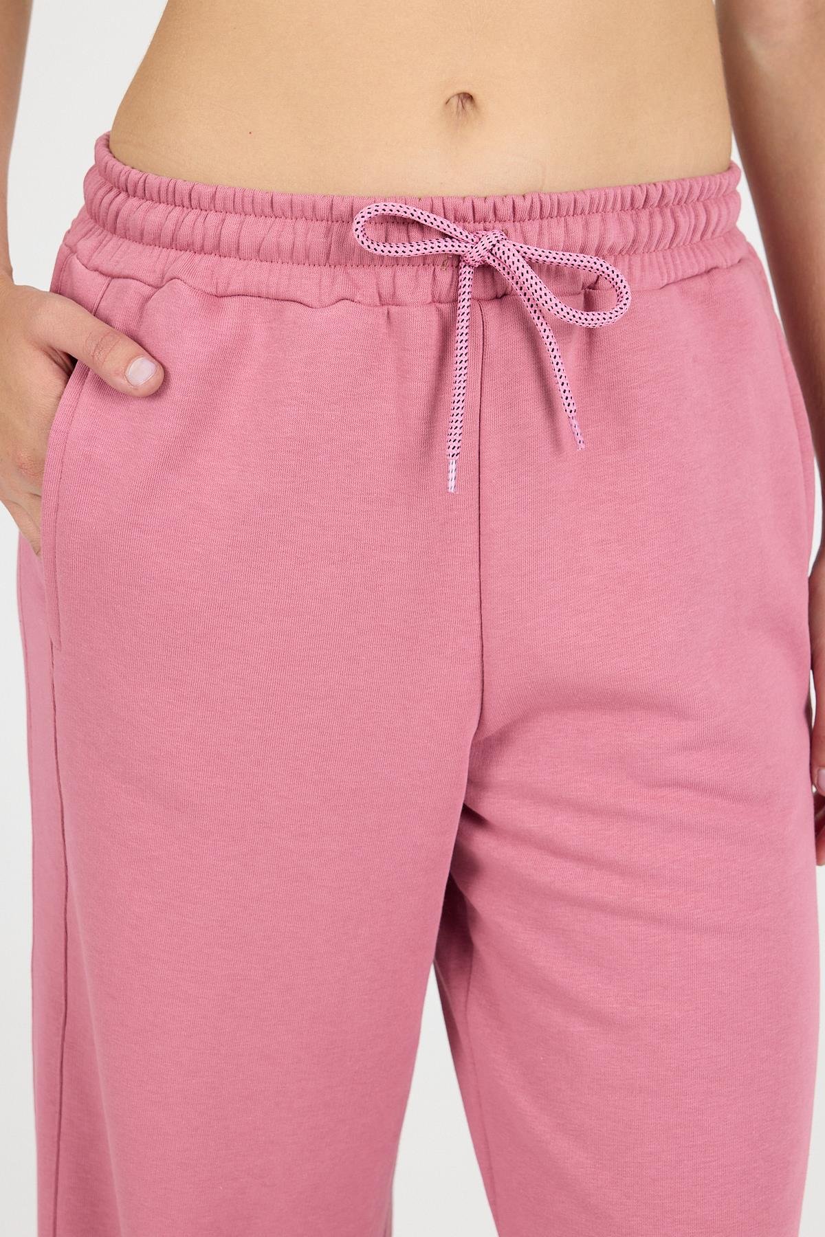 Kadın Timeless Gül Kurusu Bol Paça Eşofman Altı