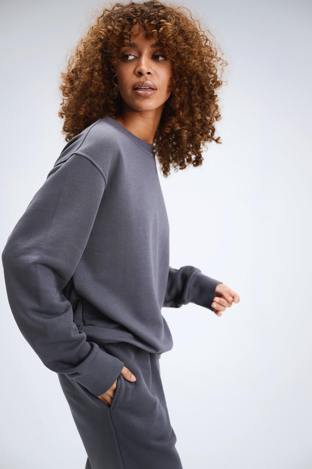 Kadın Timeless Oversize Antrasit Sweatshirt