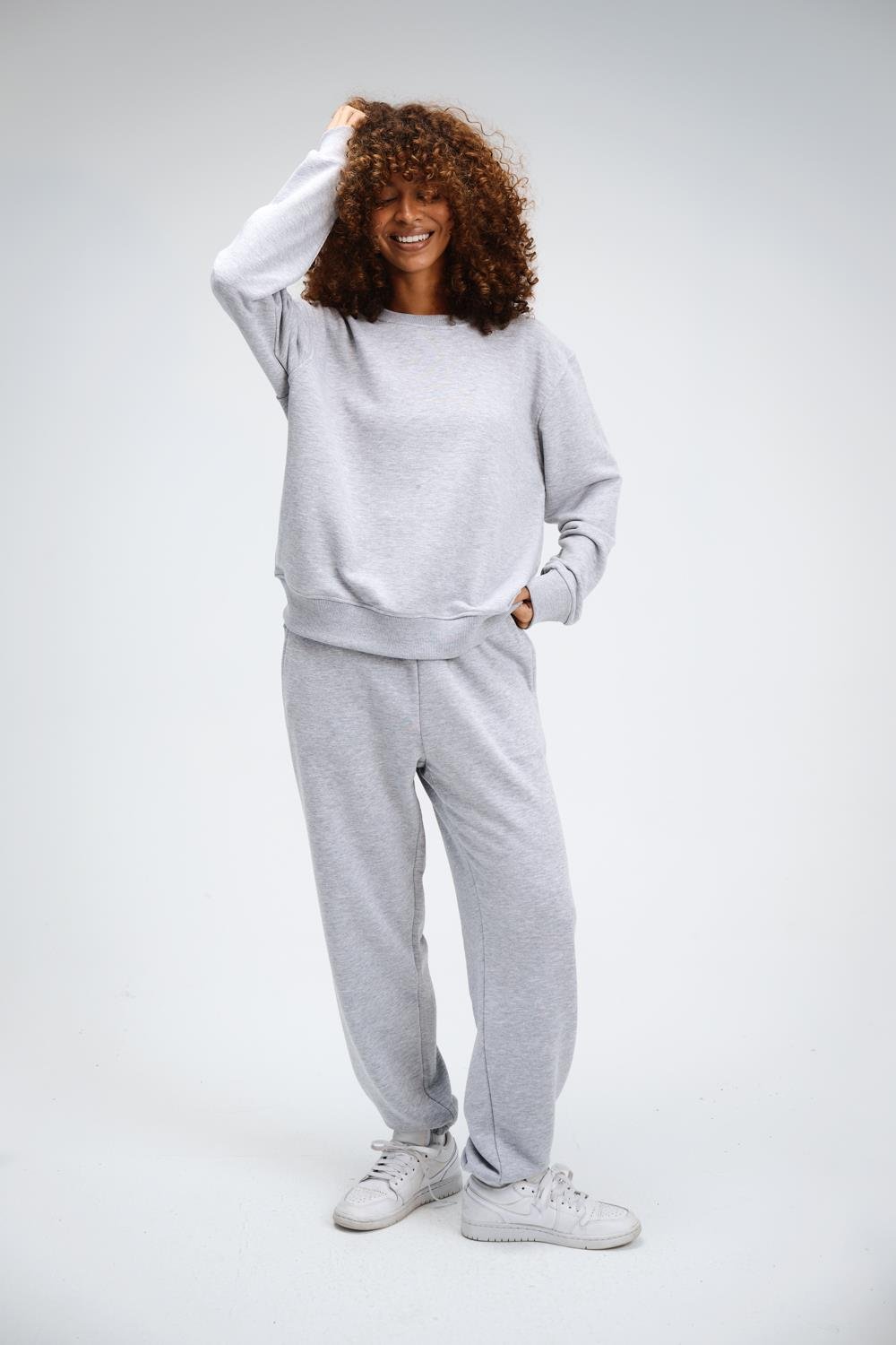Kadın Timeless Oversize Gri Sweatshirt