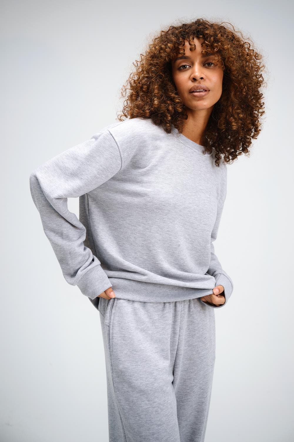 Kadın Timeless Oversize Gri Sweatshirt