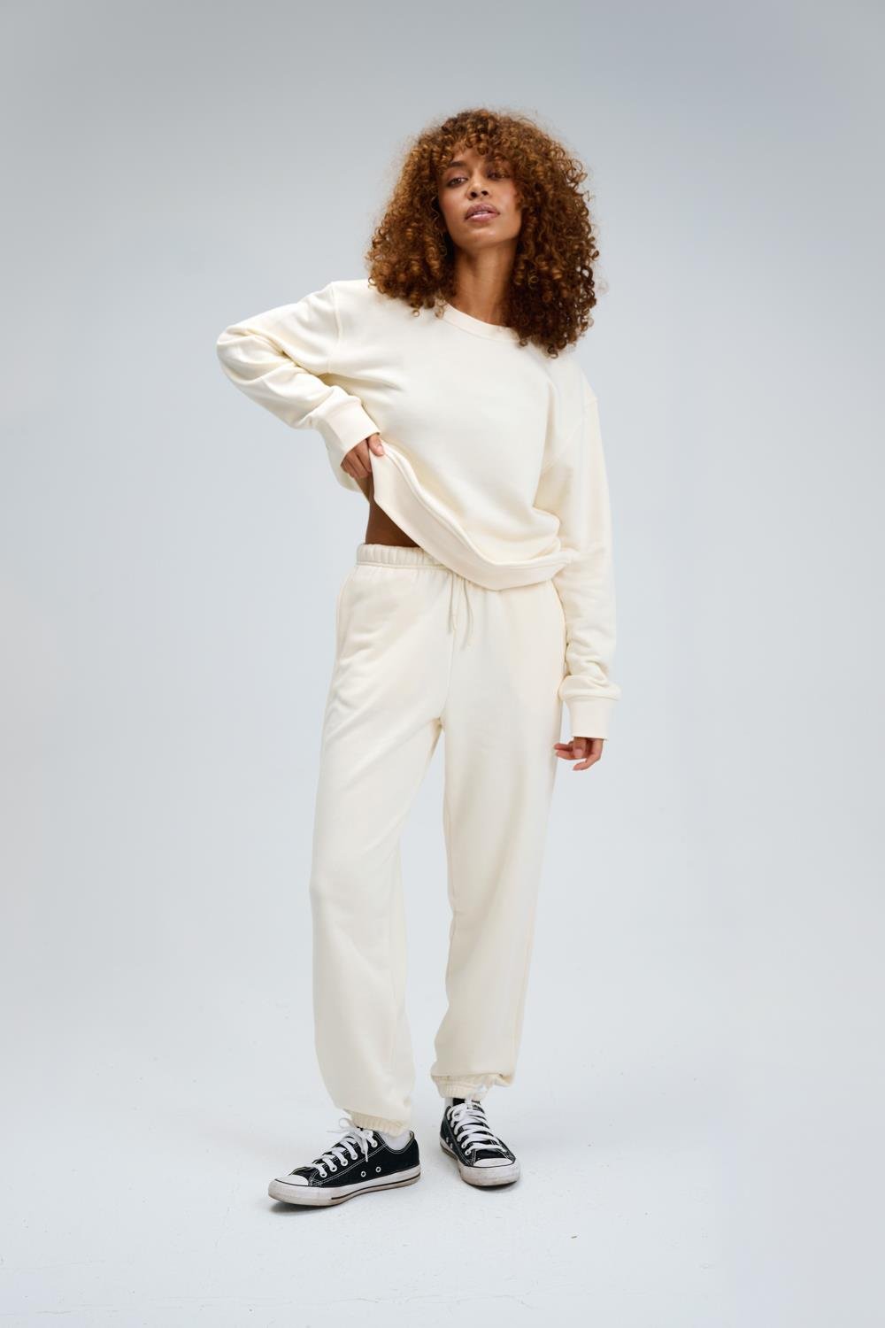 Kadın Timeless Oversize Krem Sweatshirt