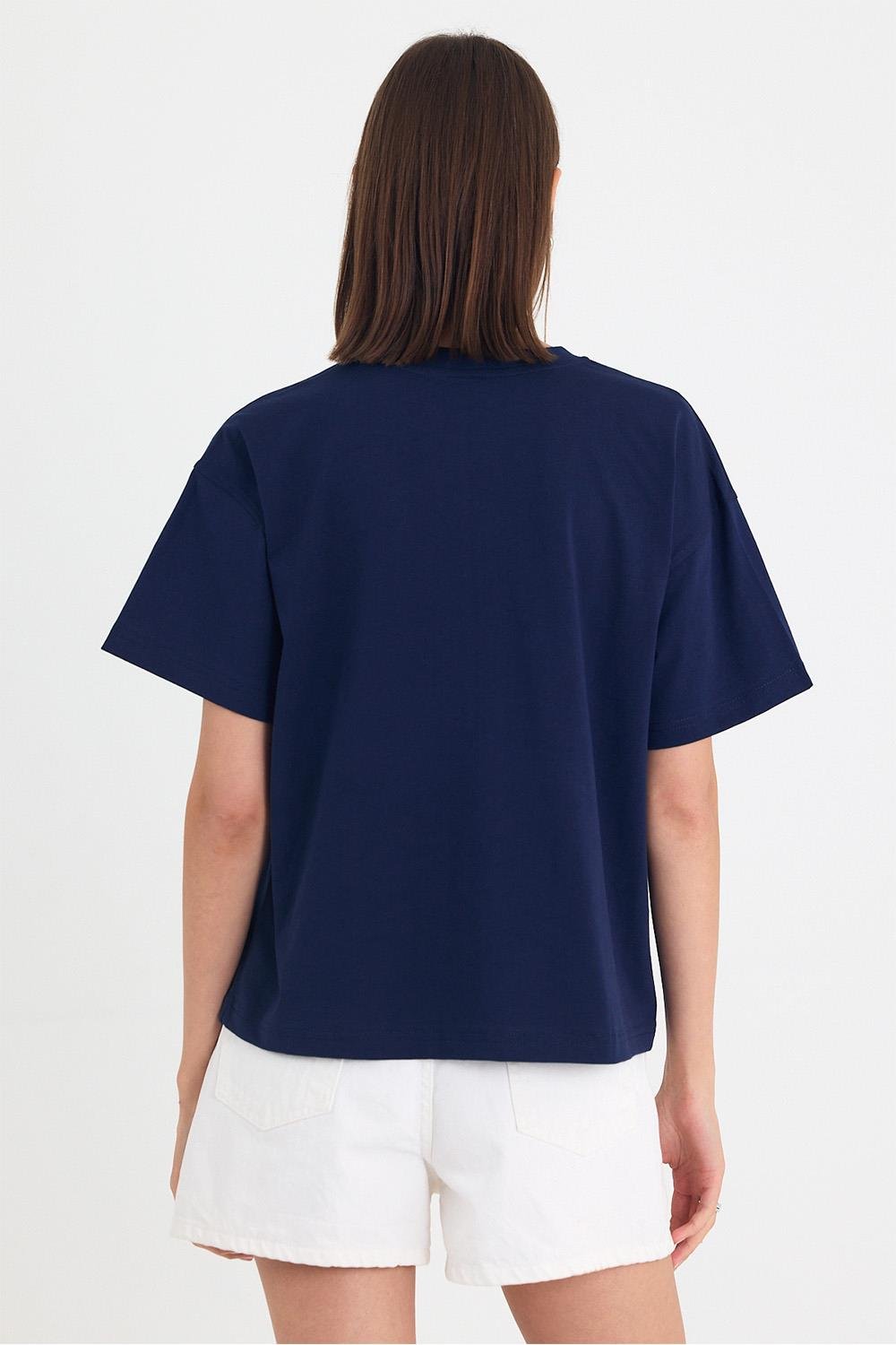 Kadın Timeless Oversize Lacivert T-Shirt