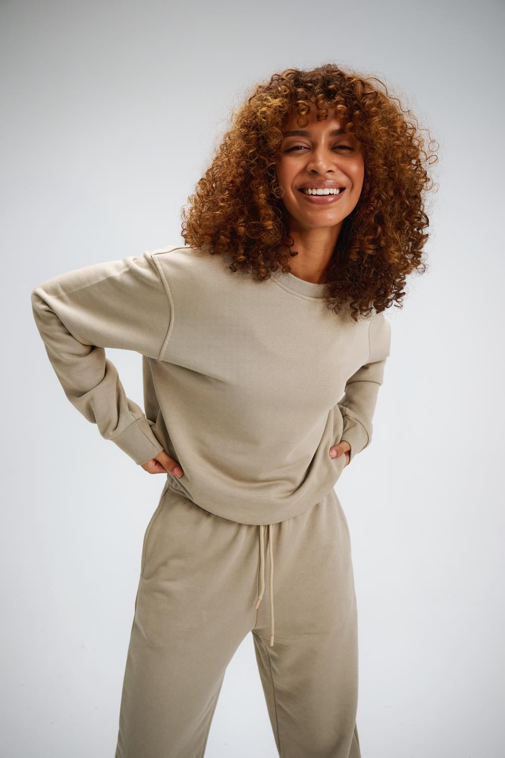Kadın Timeless Oversize Vizon Sweatshirt