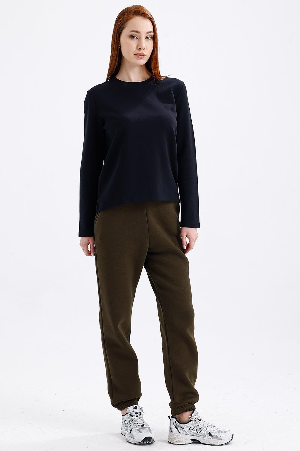 Kadın Uzun Kollu Basic Siyah T-Shirt