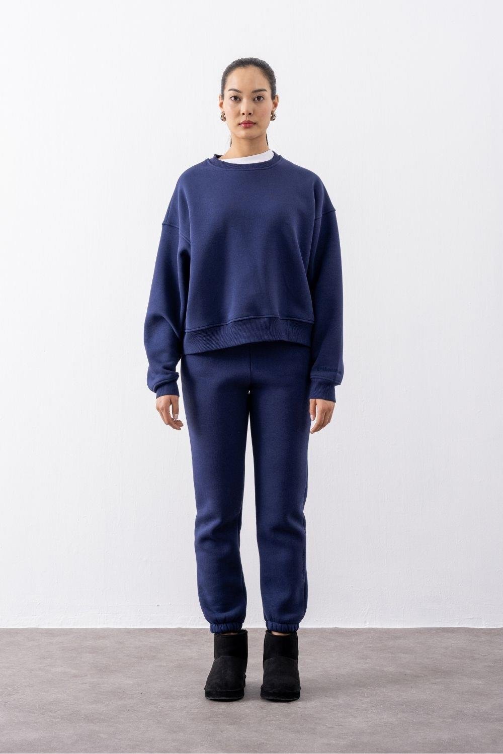 Kadın Vibe Oversize Lacivert Sweatshirt