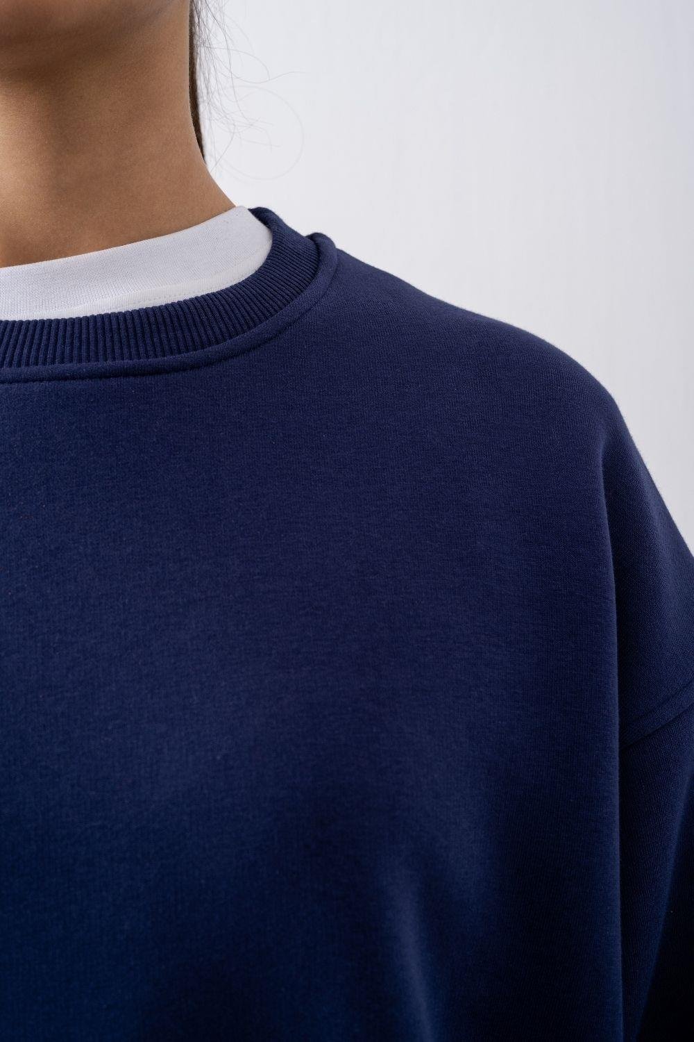 Kadın Vibe Oversize Lacivert Sweatshirt