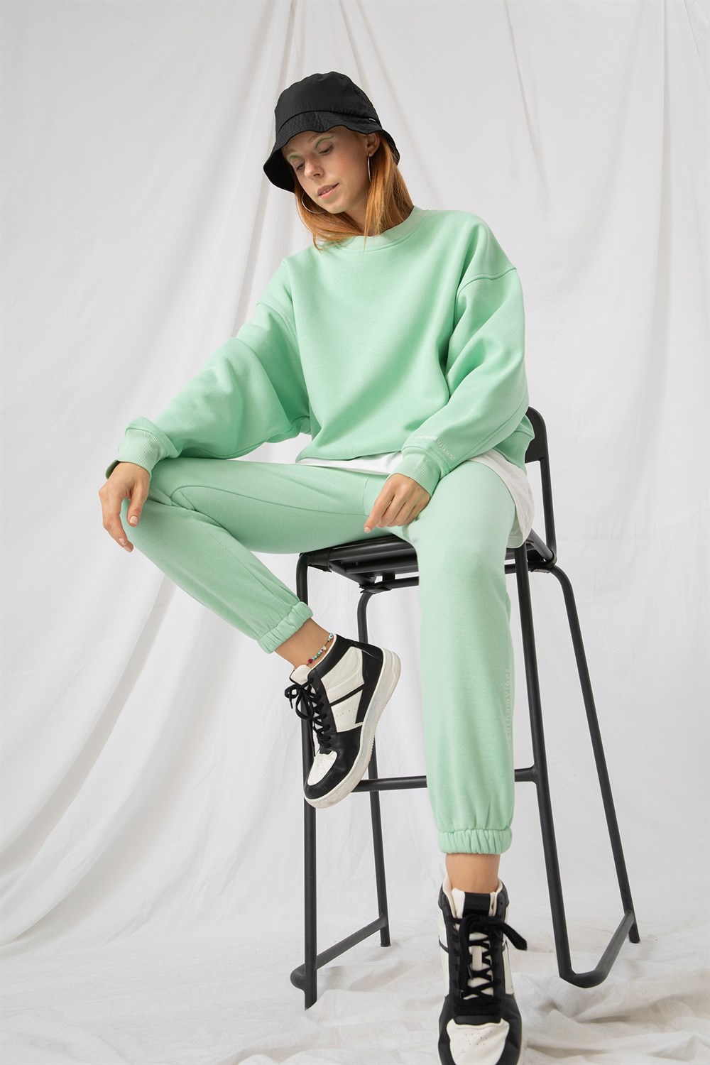 Kadın Vibe Oversize Mint Sweatshirt