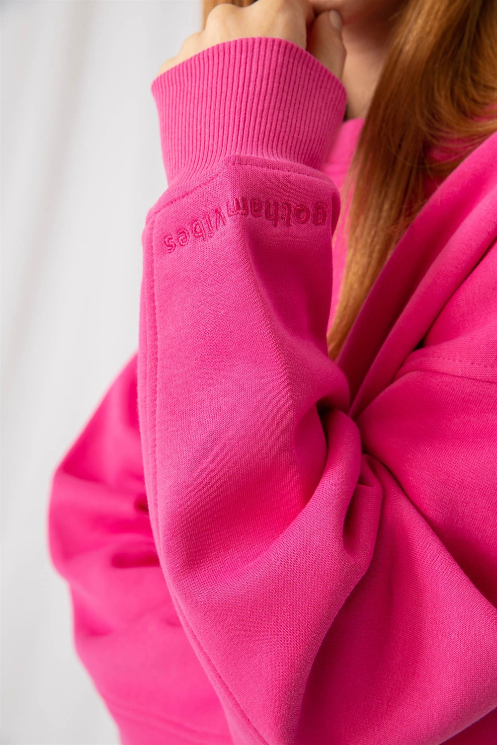 Kadın Vibe Oversize Pembe Sweatshirt