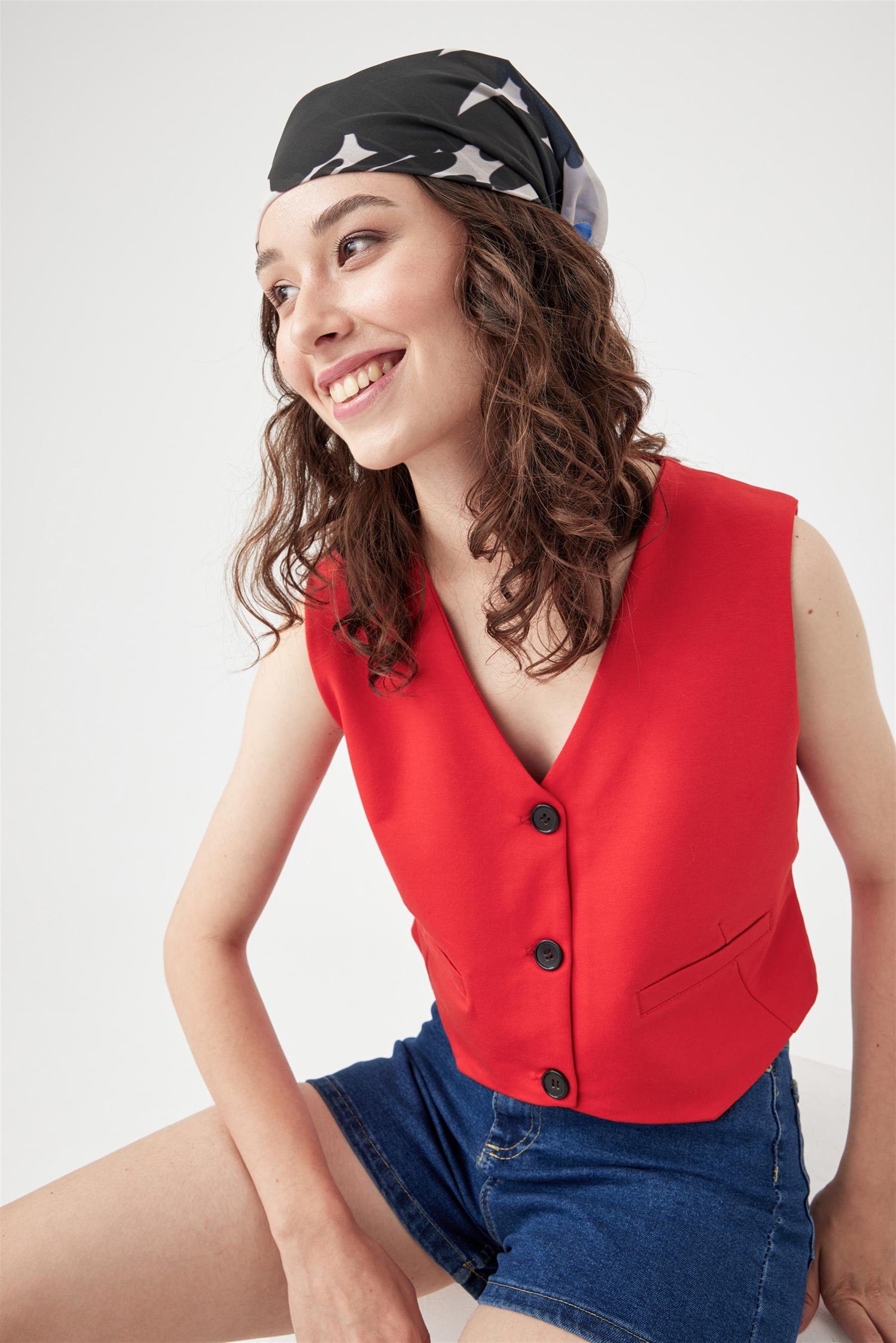 Kadın Viber Kırmızı Yelek