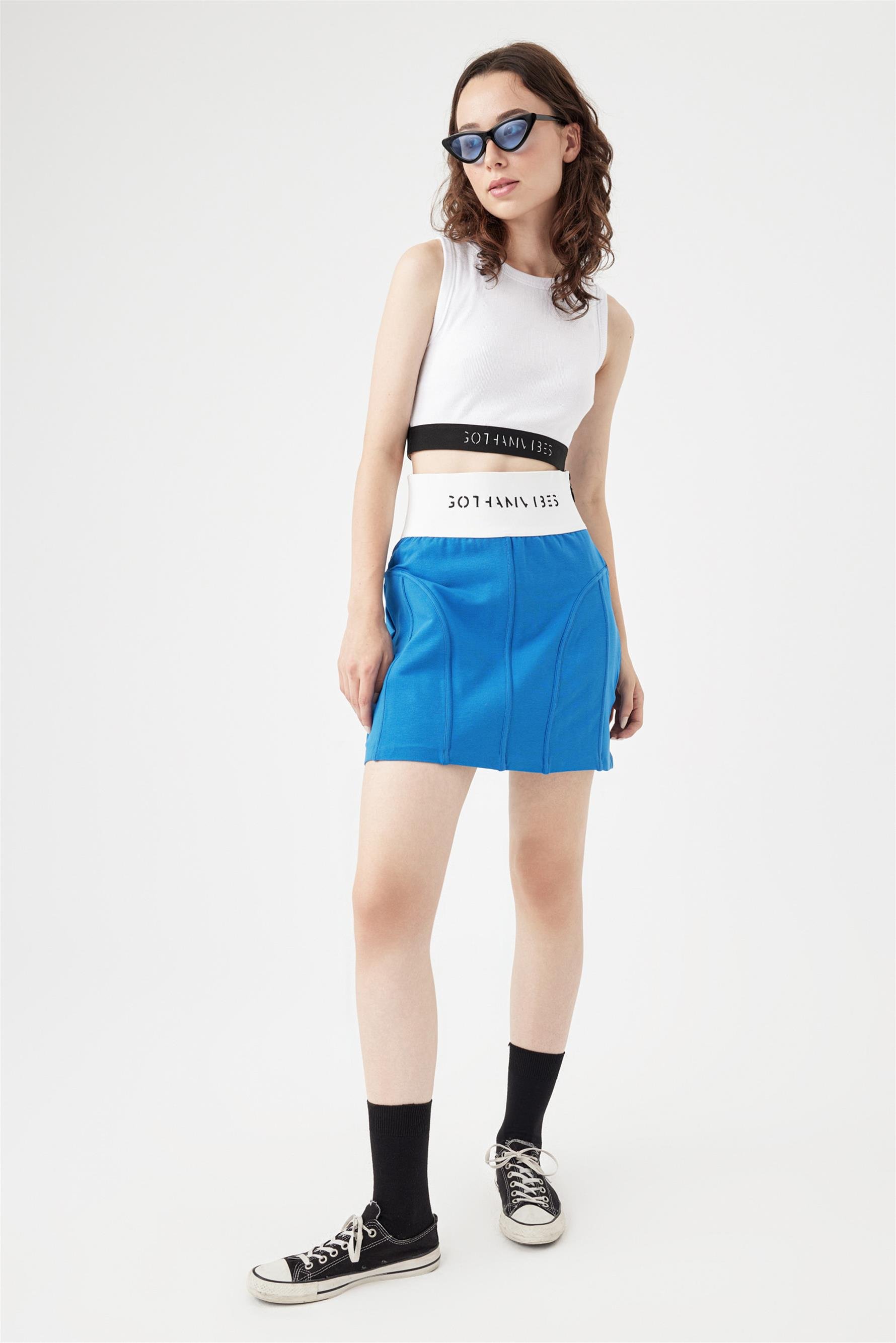 Kadın Viber Saks Mavi Etek