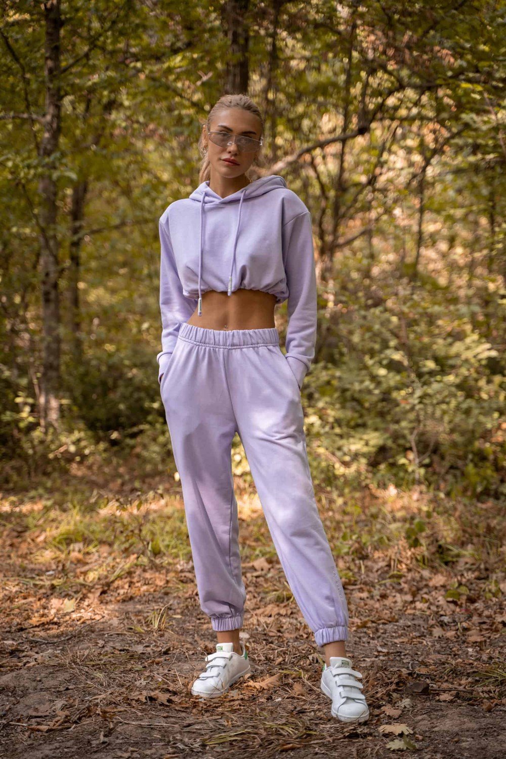 Kadın Yüksek Bel Lila Eşofman Altı