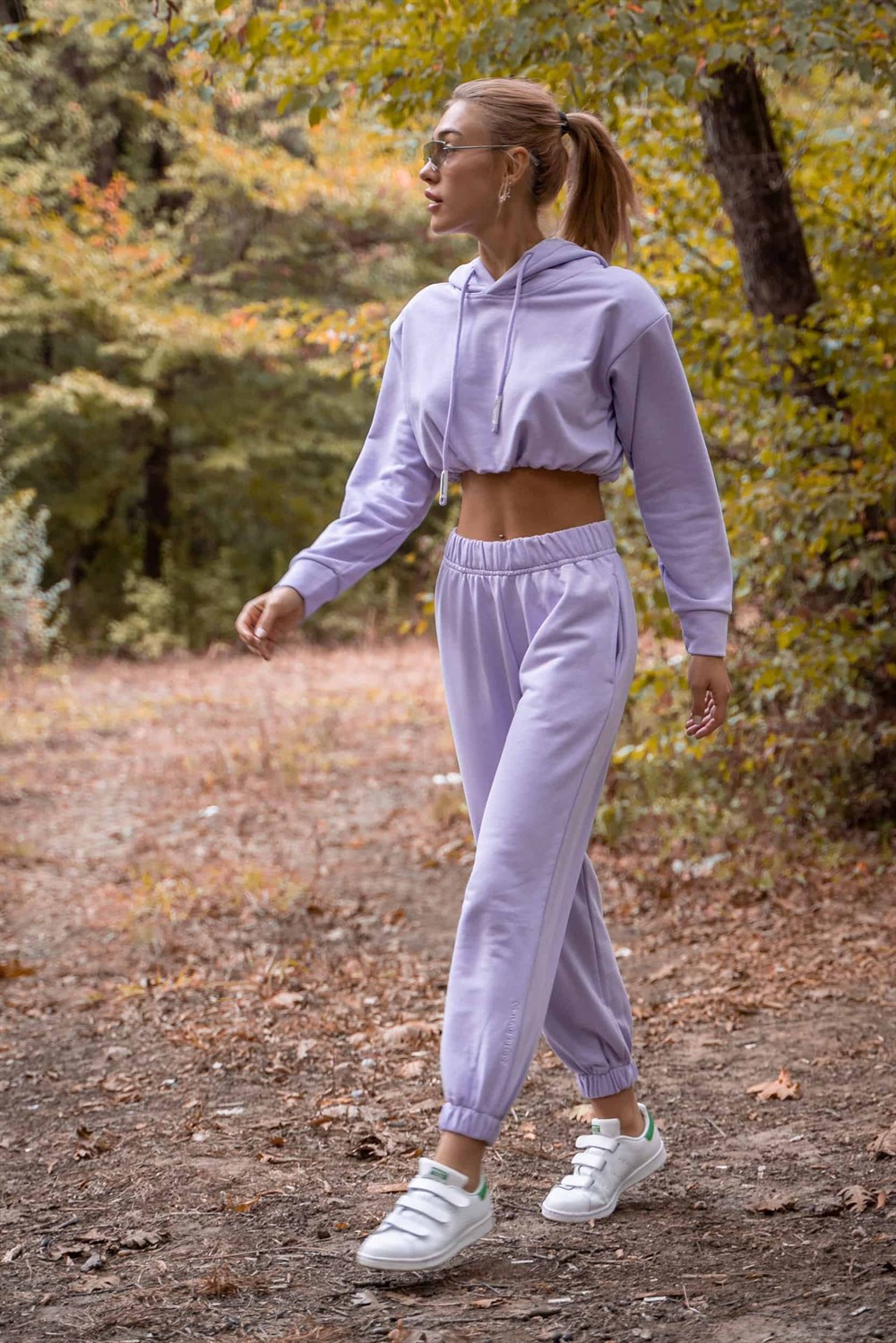 Kadın Yüksek Bel Lila Eşofman Altı